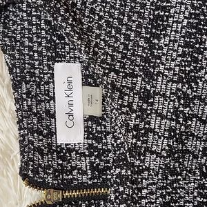 Calvin Klein NWT Tweed A-line Dress Size 14 in Black and White